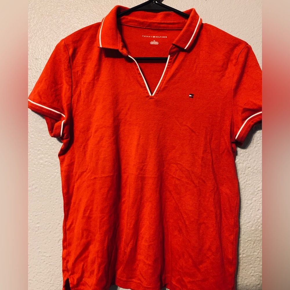 Tommy Hilfiger red polo for women
